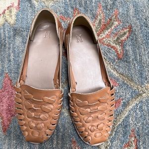 Nisolo Almond leather huarache sandals